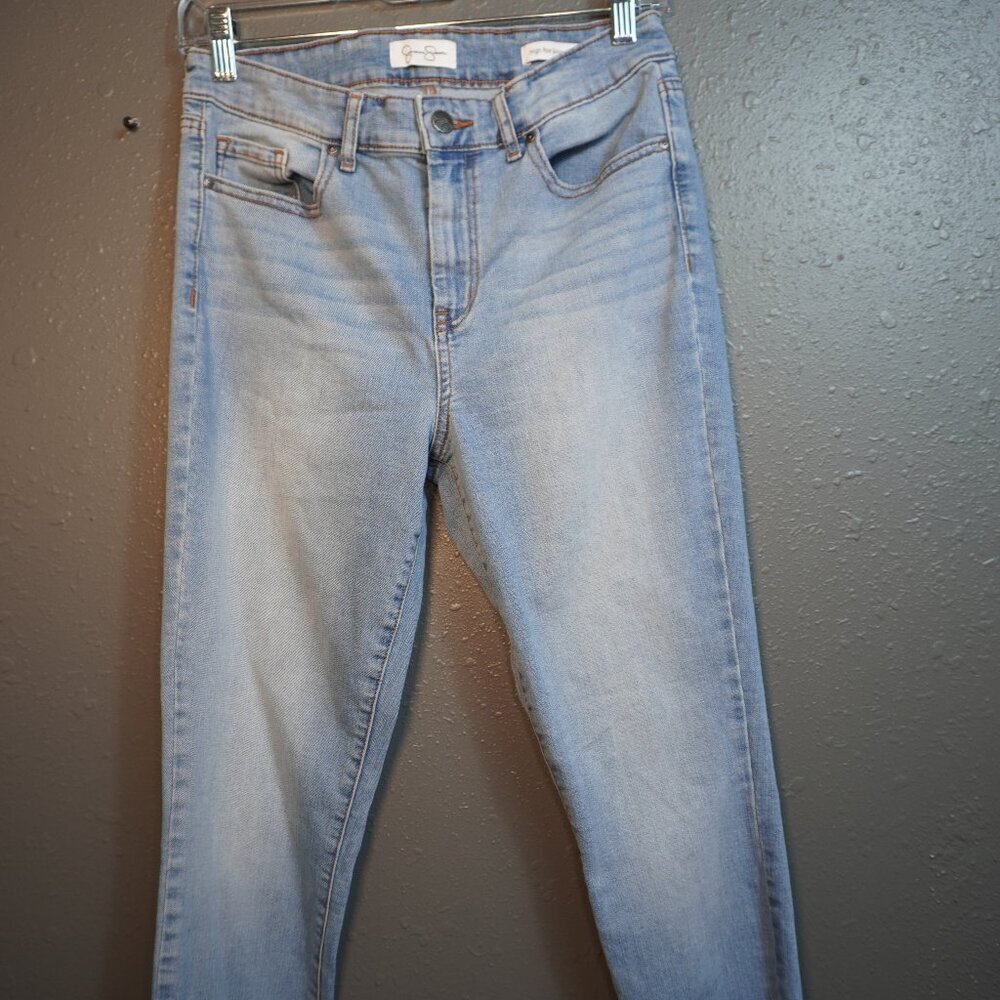 Jessica Simpson Womens Light Wash Blue High Rise Curvy Jeans Size 8